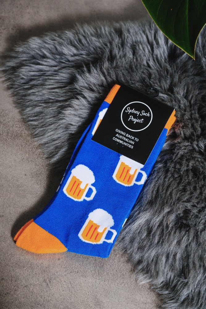 Sydney Sock Project Beer socks - blue